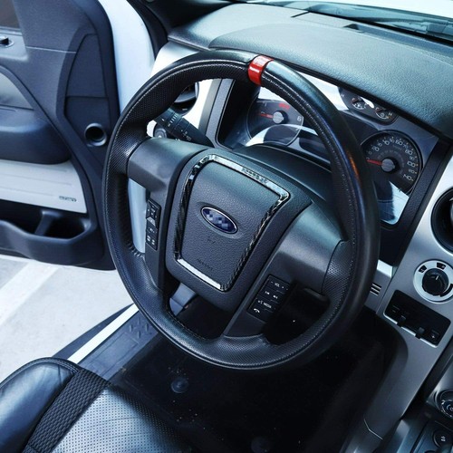 Cubierta de volante estilo fibra de carbono ABS decoración para Ford F-150 2009-2014 - Imagen 5 de 11