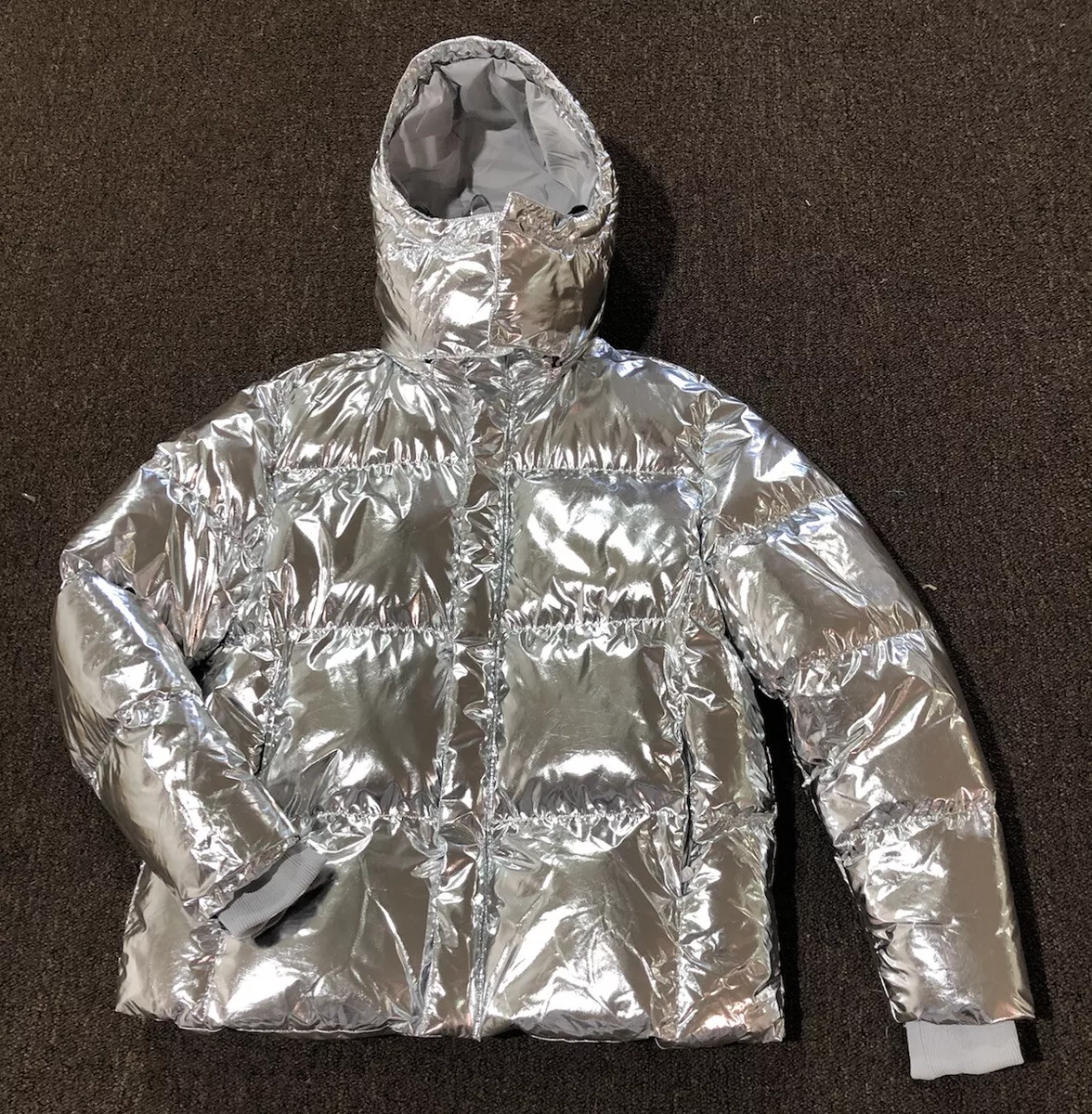Metallic bubble coat mens sale