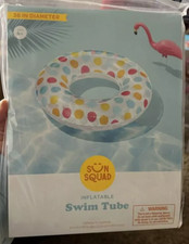 Sun Squad Inflatable Dot Ring Swim Tube 36in Diameter Floaters
