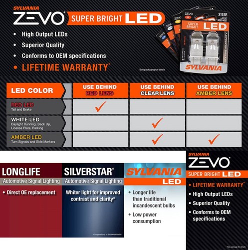 Sylvania ZEVO LED Light 912 White 6000K Two Bulbs Interior Cargo Trunk Upgrade - Picture 6 of 12