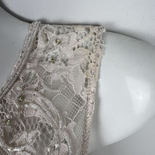 Forever New Maxi Dress Womens 10 S Ivory Silk Lace Sequin Beaded Bridal Wedding - Picture 9 of 17