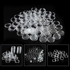 100Pcs Coin Holder Supplies Equipment Transparent Plastic Container Publications
