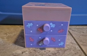 Vtg RARE HTF 1980s Sanrio Tweedle Dee Dee Jewelry Trinket Box Pink Bears Hearts