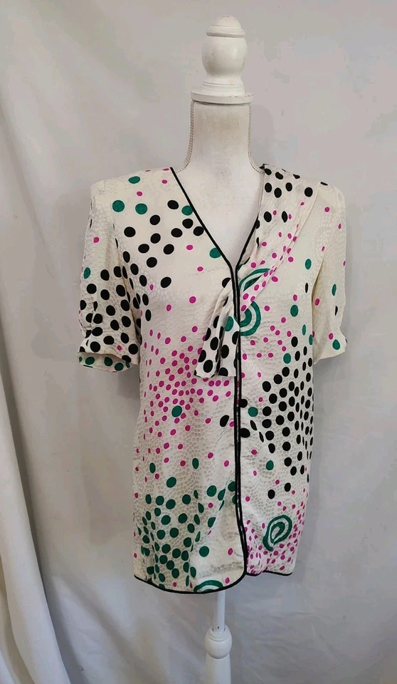 80's Vintage Lot of 10 100% SILK Blouses Shirts Tanks Multi Size Color Reseller - Image 2 of 4