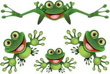 Decorative Green Frog Vinyl Stickers for Cars, Trucks, Windows, Helmets, Bumpers