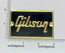Gibson Amp or Case Logo Badge Custom Made Engraved Solid Black Brass w/screws