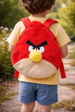 Angry Birds Red Plush Backpack 14" Kids Character Bag Adjustable Straps