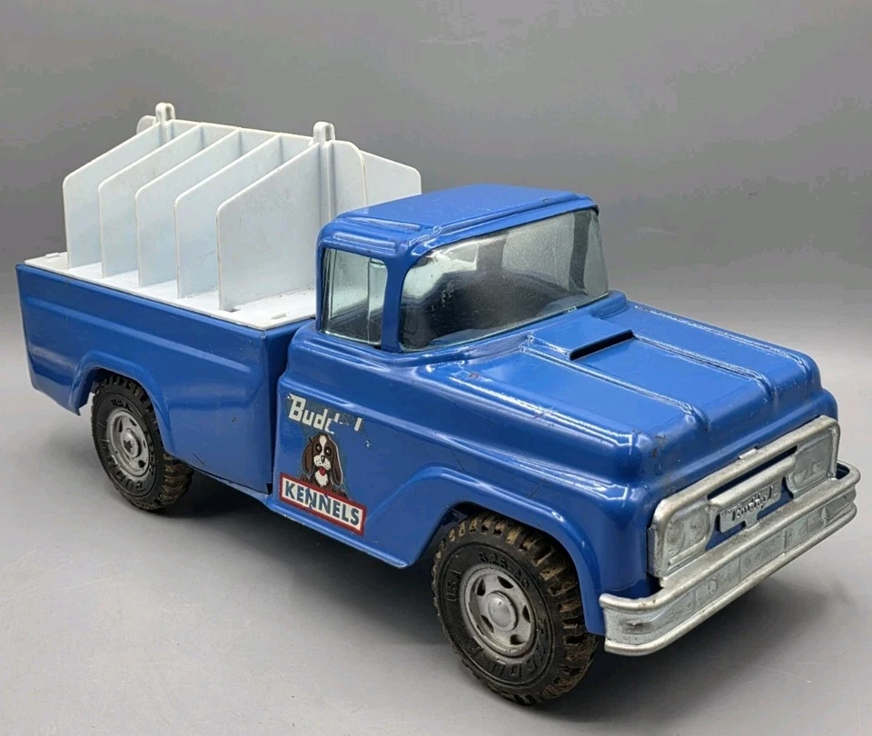 Camioneta Ford Buddy L Kennels azul vintage años 60, acero prensado Foto 4 de 4