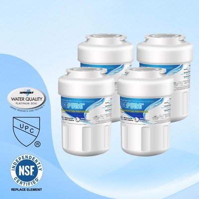 4 Pack Icepure Fit For GE MWF MWFP MWFGV DSE25JSHECSS Refrigerator Water Filter