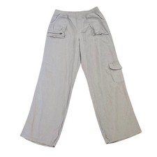 Soft Surroundings Cargo Pants Women TM Tall Medium Gray Linen Blend Comfort