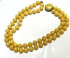 Vintage Double Strand Yellow Marbled Beaded Necklace  # 267 — photo 1