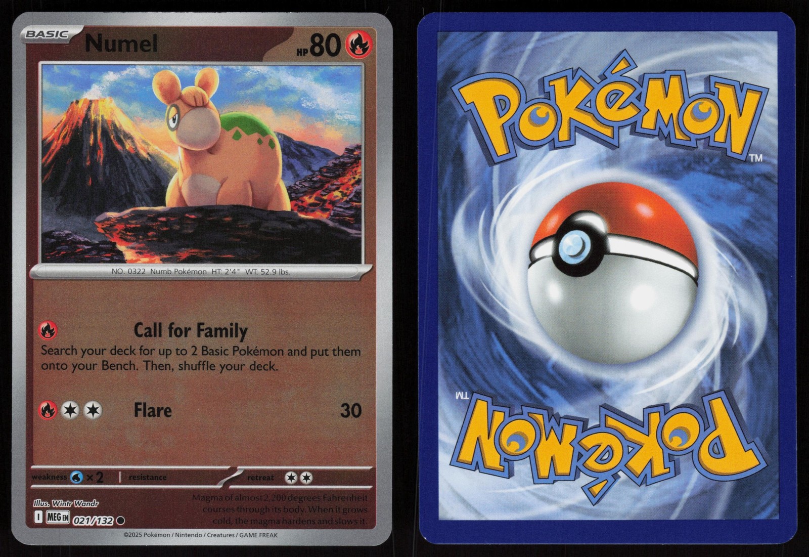 ☁️ Numel 021/132 Mega Evolution Pokemon Common Reverse Holo NM