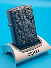 Brand New ZIPPO Lighter CHINESE EMPEROR WARRIOR Heavy Black Emblem Great Detail