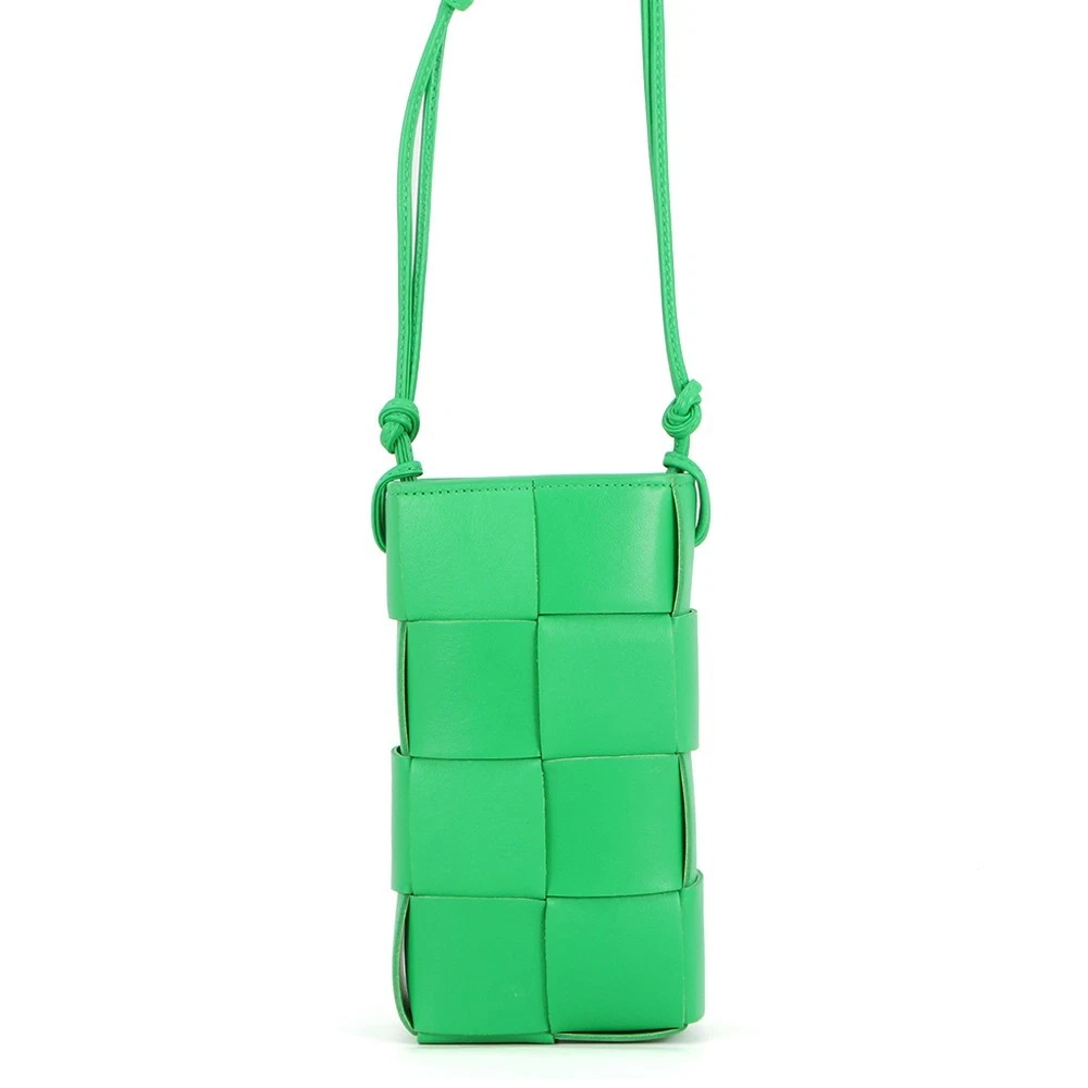 Bottega Veneta — Bottega Veneta Maxi Intrecciato Leather Phone Case Leather Parakeet 730541 VCQC4