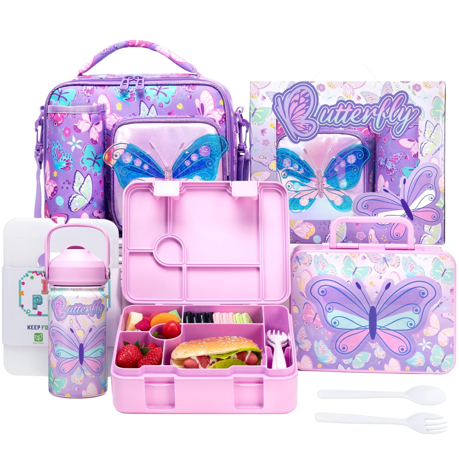 For Girls Bento Box For Kids With Lunch Bag,stainless Ste...