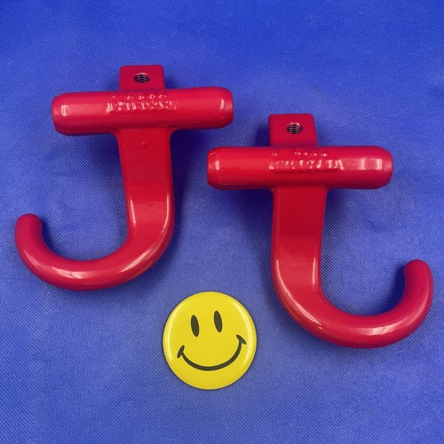 🔥 99-06 Chevy Silverado Tahoe 1500 GMC Sierra Tow Hooks *RED POWDER COATED