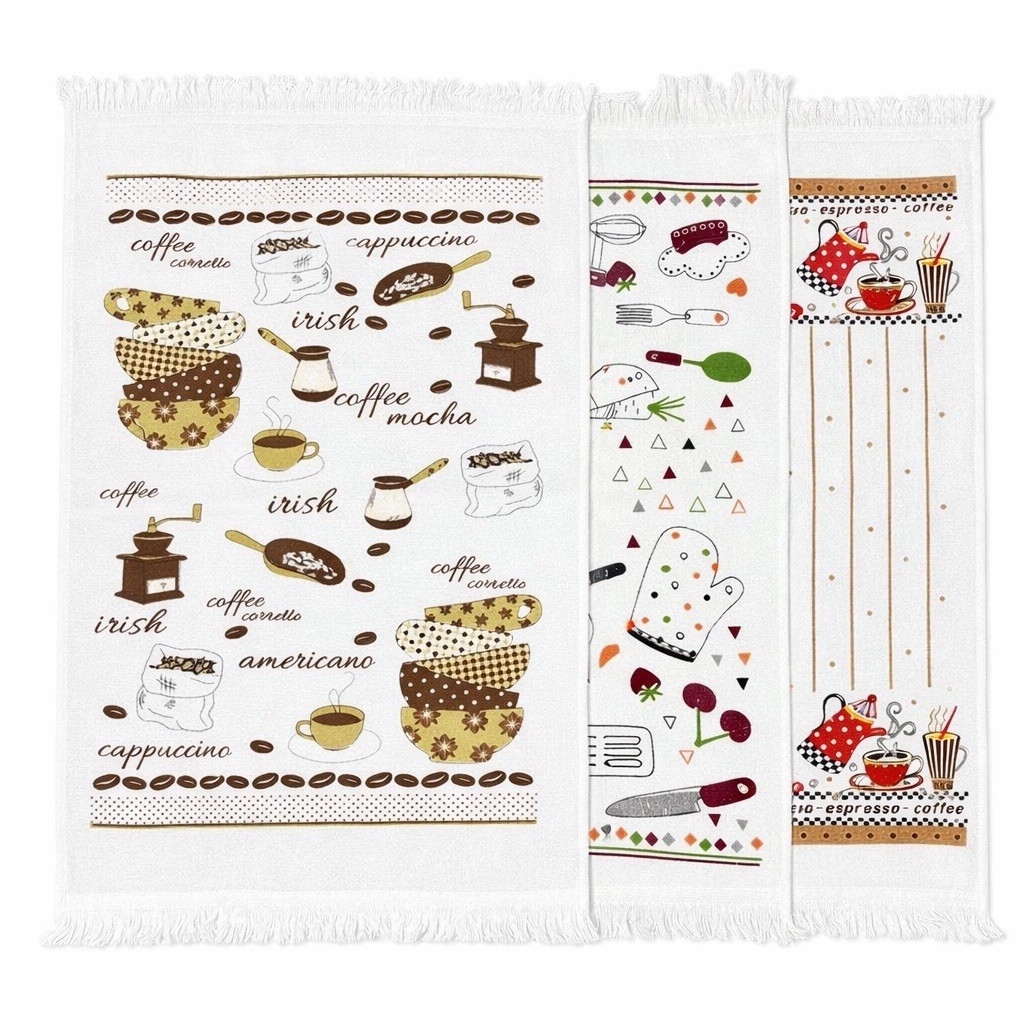 Geschirrtuch 3er Set Frottee Küchentuch 0 Baumwolle 40x60 Küchenhandtuch Kaff