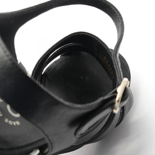 CHANEL Coco Mark Pearl Sandals Shoes Leather Black Used - Picture 10 of 10