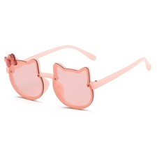 FIAESRUN Cat shaped Sunglasses for Kids Stylish Cute Knot Frame Kids, Pink