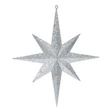 Vickerman Iridescent Glitter Bethlehem Star Christmas Ornament in Silver