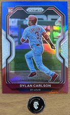 Dylan Carlson 2021 Panini Prizm Baseball Tier II Red White & Blue Prizm Rookie