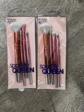 2 Pack!!  Kits Beauty 360 Sparkle Queen 4-Piece Face & Eye Brush Kit Free Ship