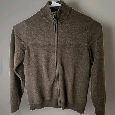 Brax Jake Full Zip Cardigan Sweater Mens Size 50 Medium in Brown Wool Blend