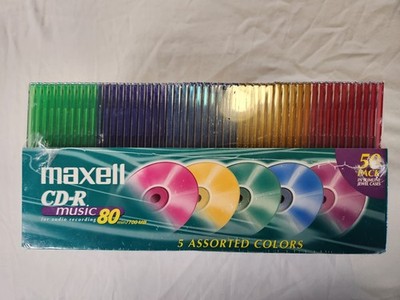 Maxell 50-pack Color CD-R Music 32x 80 min 700 mb New Sealed