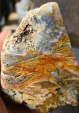 1.47 LBS, Burro Creek Purple Plume Agate, Faced Rough Cutter