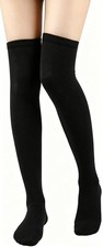 Knee-Long-High-Socks Solid Tube Socks Festive Party Hosiery Daily