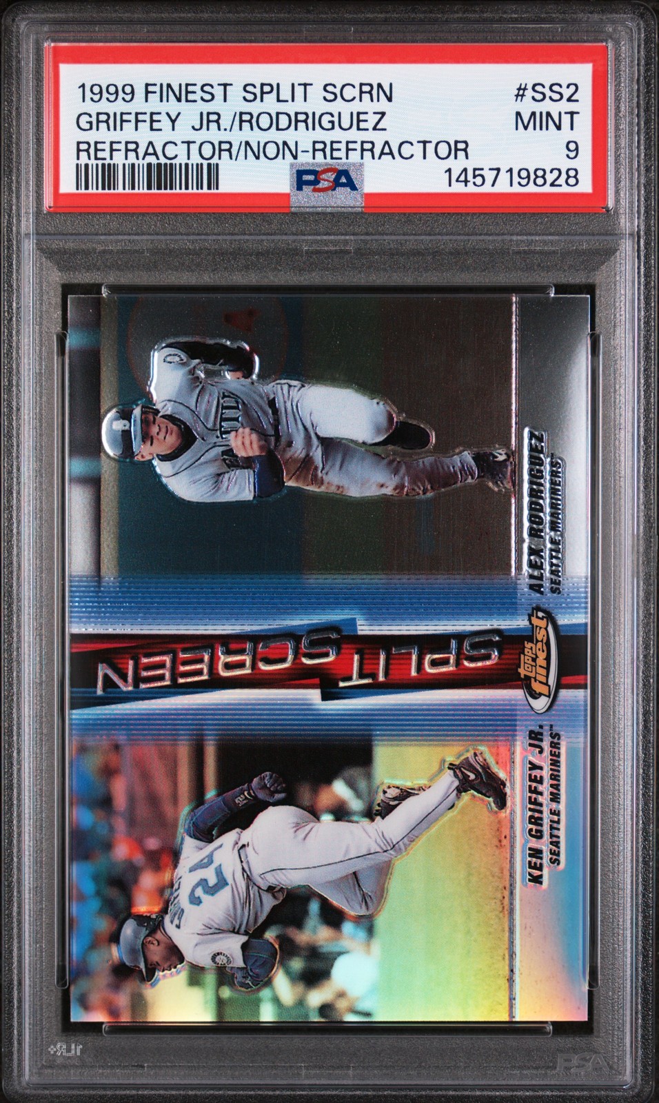 1999 FINEST SPLIT SCREEN #SS2 ALEX RODRIGUEZ/KEN GRIFFEY JR. PSA 9