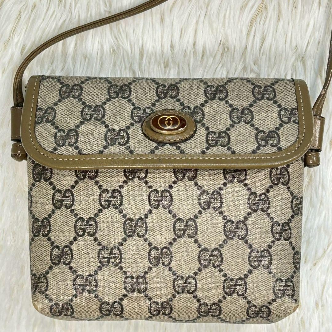 Gucci Vintage Mini Beige PVC Leather Crossbody Shoulder Bag Pre-Owned