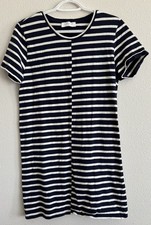 Everlane Navy White Stripe T-Shirt Dress 100% Cotton Short Sleeve Medium