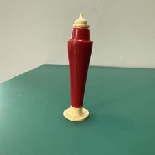 Vintage Celluloid Thread Case Spool Sewing Supply Red White