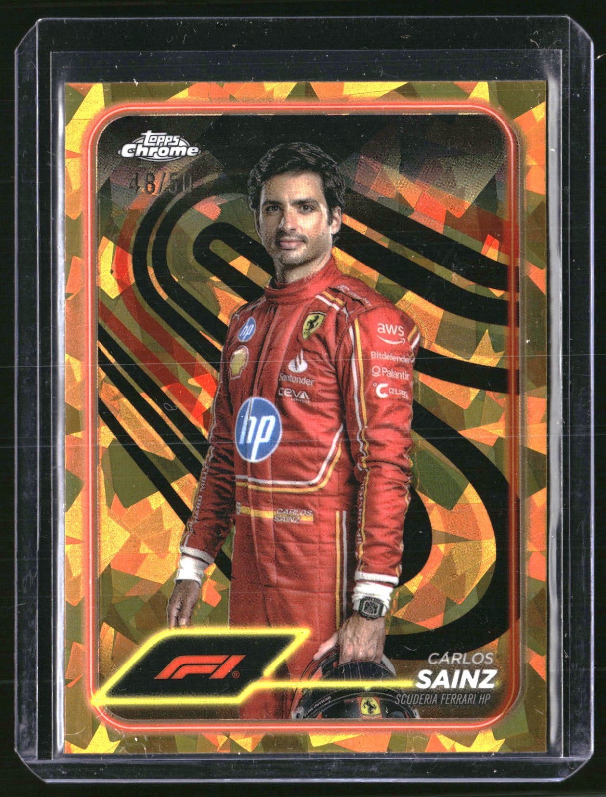 2024 Topps Chrome Sapphire Formula 1 F1 Carlos Sainz Portrait Gold 48/50 #4