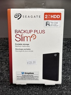 Seagate STHN2000400 Backup Plus Slim USB 3.0 2TB External Hard Drive - Black