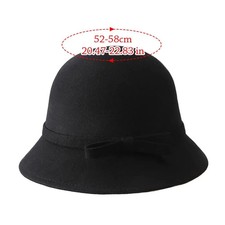 Weiche Damen Filz Fedora Hut Vintage Bowknot Kuppel Damenkopfbedeckung