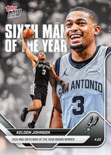 Keldon Johnson 2025-26 NBA Topps Now #6MOY 6th Man of the year Award Presale