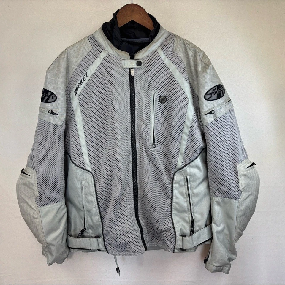 JOE ROCKET Men's Phoenix lon Motorcycle Jacket Silver Mesh Armored Waterproof XL - Image 3 of 4