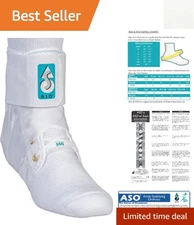White ASO Ankle Support Brace, Small Size - Durable, Breathable for Active Life