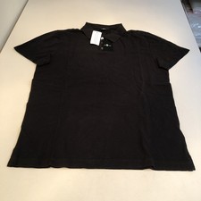 7 For All Mankind Men  s Pique Polo Shirt Black M