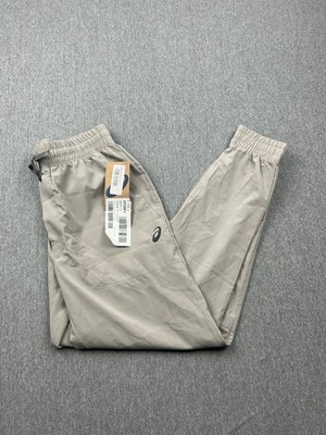 NWT Asics Woven Core Jogger Pants Men s Small Gray Drawstring *READ*