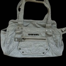 DIESEL Vintage Archive Metal Logo Mini Tote Bag Gray Y2K Punk Unisex Japan
