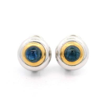 Ohrringe Bicolor Chopard Happy Sport mit Saphir Cabochon mit Box und Papiere