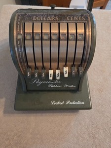 Paymaster Ribbon Writer Series 8000B Army Green w/Two Keys & Ink Ribbon