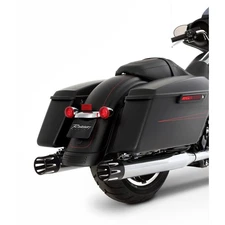 Rinehart Chrome 4 in. Slip-On Mufflers w/Black Merge End Caps - 500-0106-MERGE