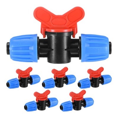 6-Pack Drip Irrigation Valves, 1/2 Inch Plastic Barbed Shut-Off Valve for Dri...