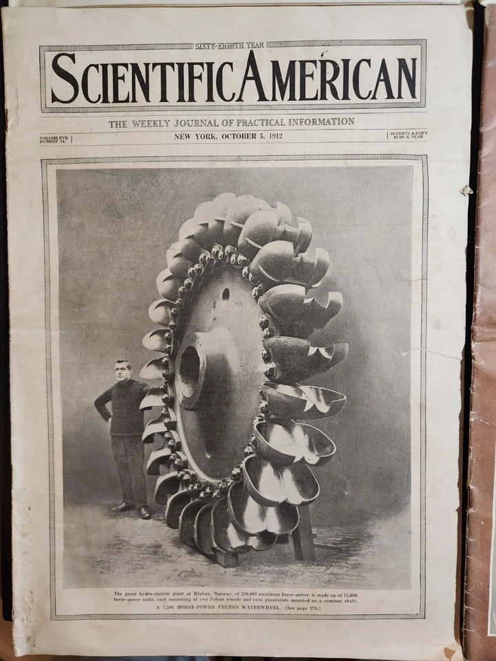 SCIENTIFIC AMERICAN MAGAZINE OCT-DEC 1912 LOT OF 7 ANTIQUE WITH NICE VINTAGE ADS - Image 2 of 4