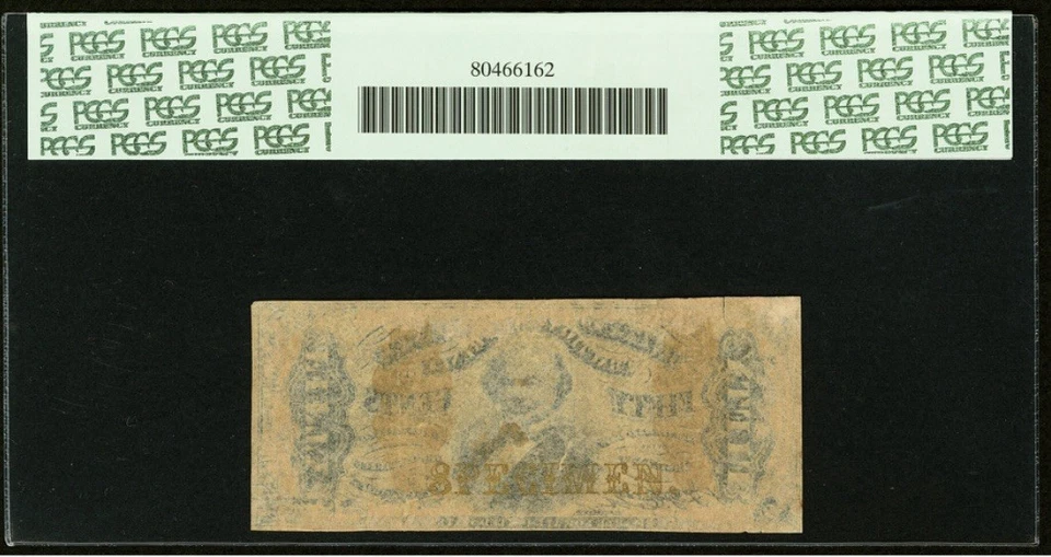 PCGS ChUNC63 FR# 1324 Fractional 1864 Currency, 50c Civil War 3rd Issue Specimen - Image 2 of 4