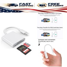 SD Card Reader for iPhone iPad, MFi Certified Lightning to SD TF Camera Adapter